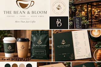 design a food and beverage, coffeshop logo and branding