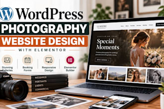 build a wordpress photography website with elementor, galleries and booking form