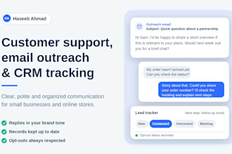 handle customer support, email outreach and CRM tracking