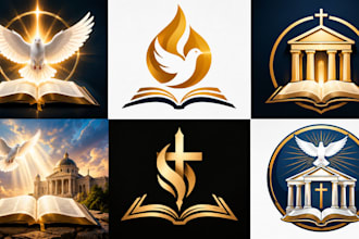 design a professional holy spirit, bible, temple logo