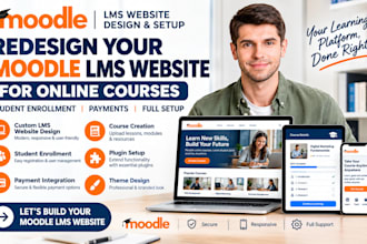 redesign lms website design for online courses, student enrollment and payments