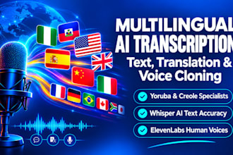 transcribe translate segment audio video in english yoruba creole spanish danish
