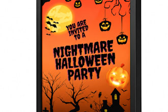 halloween party poster, spooky poster, horror party banner