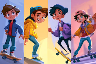 draw a vector 2d character, cartoon character
