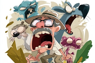 draw 2d vector character illustration for you