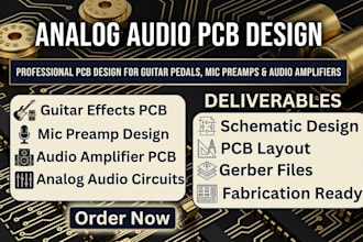analog audio pcb design for guitar effects,mic preamp,amplifier and audio device