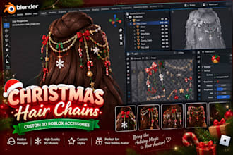 christmas holiday 3d modelling roblox hair roblox chain roblox accessories gtx