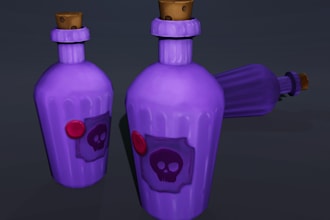 create hand painted 3d stylized props and assets