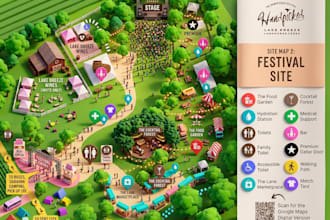 design event maps, festival maps, venue layouts and attendee guides