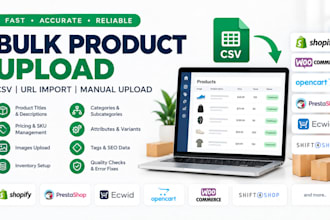 upload bulk product on ecwid ebay amazon opencart woocommerce prestashop via csv