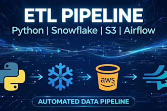build automated etl pipeline using python snowflake and s3