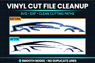 clean svg and dxf files for vinyl cutting and decals