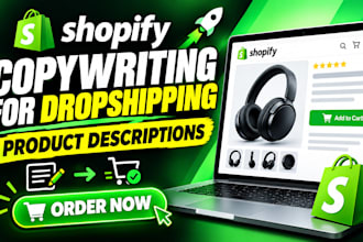do shopify copywriting for dropshipping and product description to boost