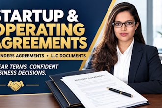 draft a startup agreement and business operating agreement for startups