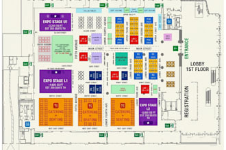 design conference maps, exhibition floor plans and trade show booth layouts