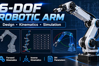 design and simulate a 6 dof robotic arm kinematics