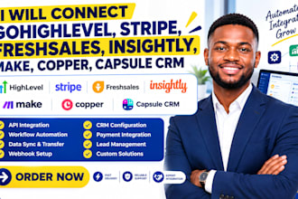 connect gohighlevel, stripe, freshsales, insightly, make, copper, capsule CRM