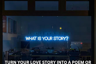 turn your love story into a poem, love letter or fiction story