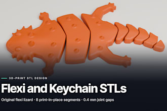 make a custom keychain stl, flexi stl or repair your stl file