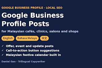 write google business profile posts in english, malay and chinese