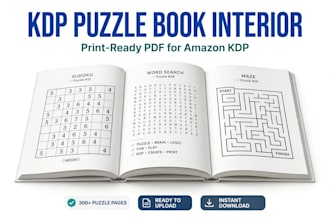 create kdp puzzle book interior sudoku word search maze book