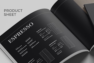 do premium catalog design typesetting and spec sheets