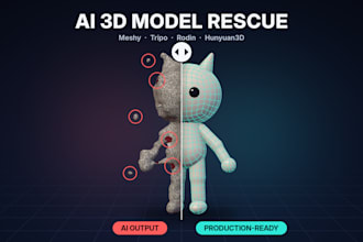 fix, retopologize and rig your ai generated 3d model from meshy or tripo