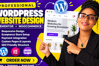 develop build design responsive worpress website using elementor and woocommerce