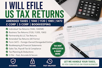 prepare and e file USA tax returns for personal, corporate and llc non resident