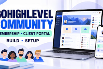 build and setup gohighlevel community, membership community, ghl client portal