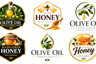 design a professional label, olive oil, honey logo