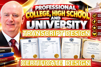professional college, high school and university  transcript design, certificate
