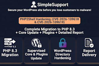 patch wordpress php2shell cve 2026 109618 and update core and plugins
