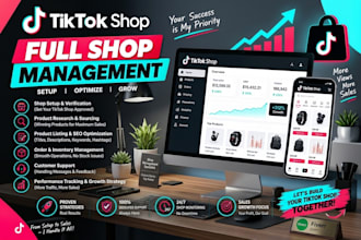 do complete tiktok shop setup, management, SEO listing