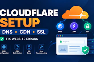 configure cloudflare dns, CDN, SSL and fix cloudflare errors