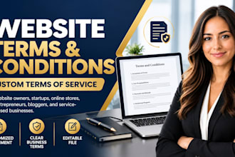 draft website terms and conditions and terms of service for your website