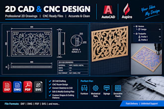 create 2d cad drawings and cnc ready dxf files in autocad and aspire