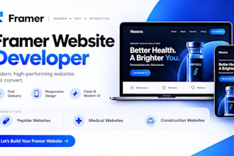 design your peptide website medical website construction website and framer