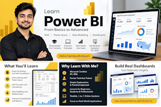 teach you microsoft power bi, dax and dashboard creation