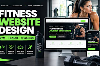 design fitness website, gym website, wellness website, health website designs