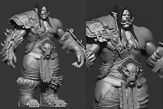 sculpt 3d dnd head miniature, fantasy character sculpt, fantasy bust sculpt, stl