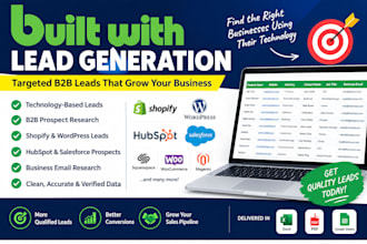 do builtwith pro lead generation, shopify leads,b2b leads and website analysis