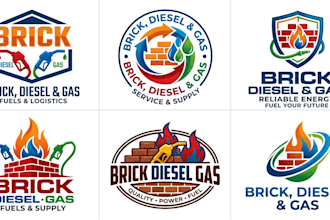 design a custom brick, diesel, and gas brand logo