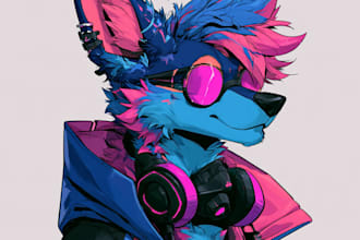 draw furry art, fursona, furry avatar, furry pfp and anthro art
