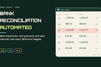 automate bank reconciliation in google sheets or excel