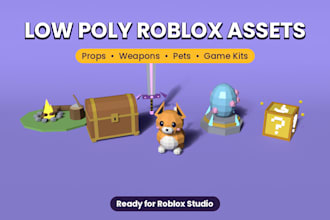 create low poly 3d roblox game assets