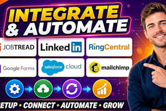 integrate jobtread linkedin ringcentral google forms salesforce mailchimp wrike