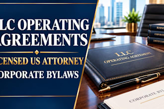 draft a state specific llc operating agreement and corporate bylaws
