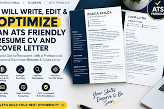 write optimize, edit, format and proofread ats resume, cv writing, cover letter