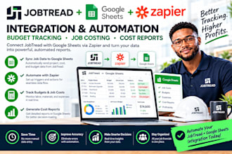 setup jobtread google sheets zapier integration budget tracking job costing crm